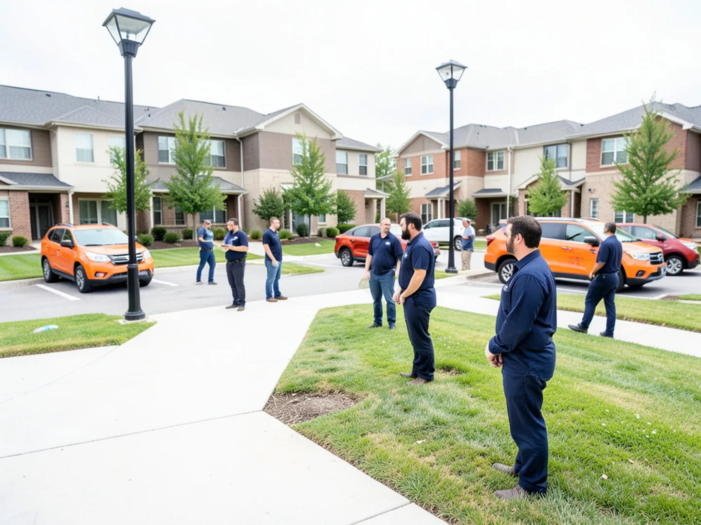 Modern residential neighborhood adjacent to Bishop Park community complex