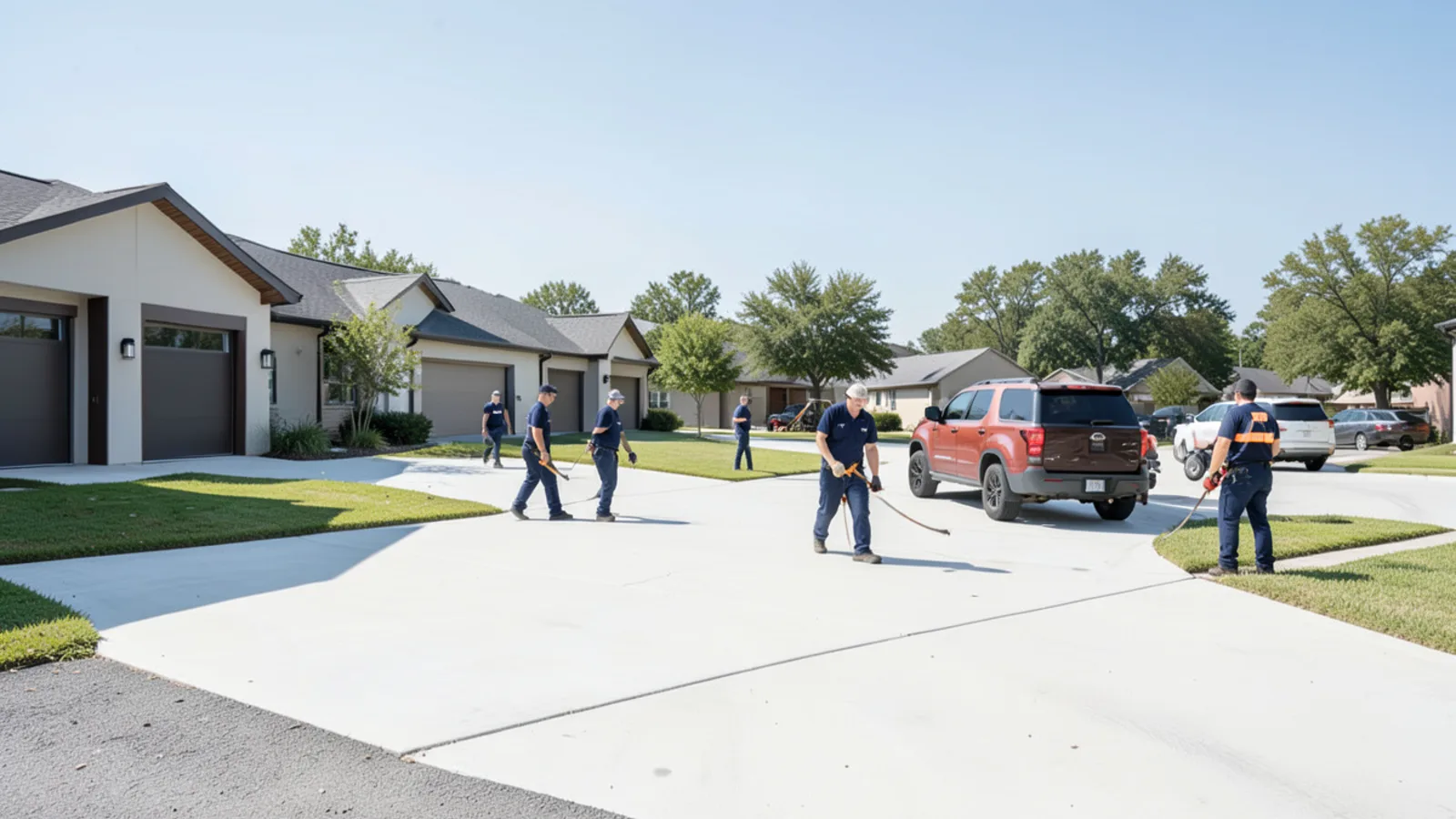 Contemporary subdivision residential street in Bryant, Saline County, AR